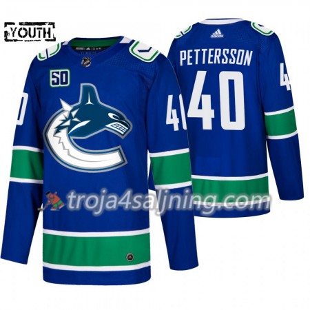 Vancouver Canucks tröja Elias Pettersson 40 50th Anniversary 2019-2020 Adidas Blå Authentic - NHL Tröjor Barn